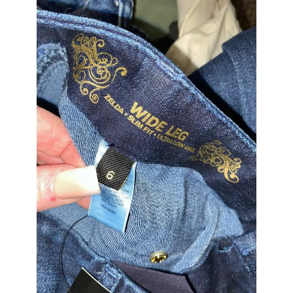 Express Zelda Wide Leg Jeans Women’s Size 6 Ultra Low Rise Dark Wash NWT $88.00 - Picture 9 of 12